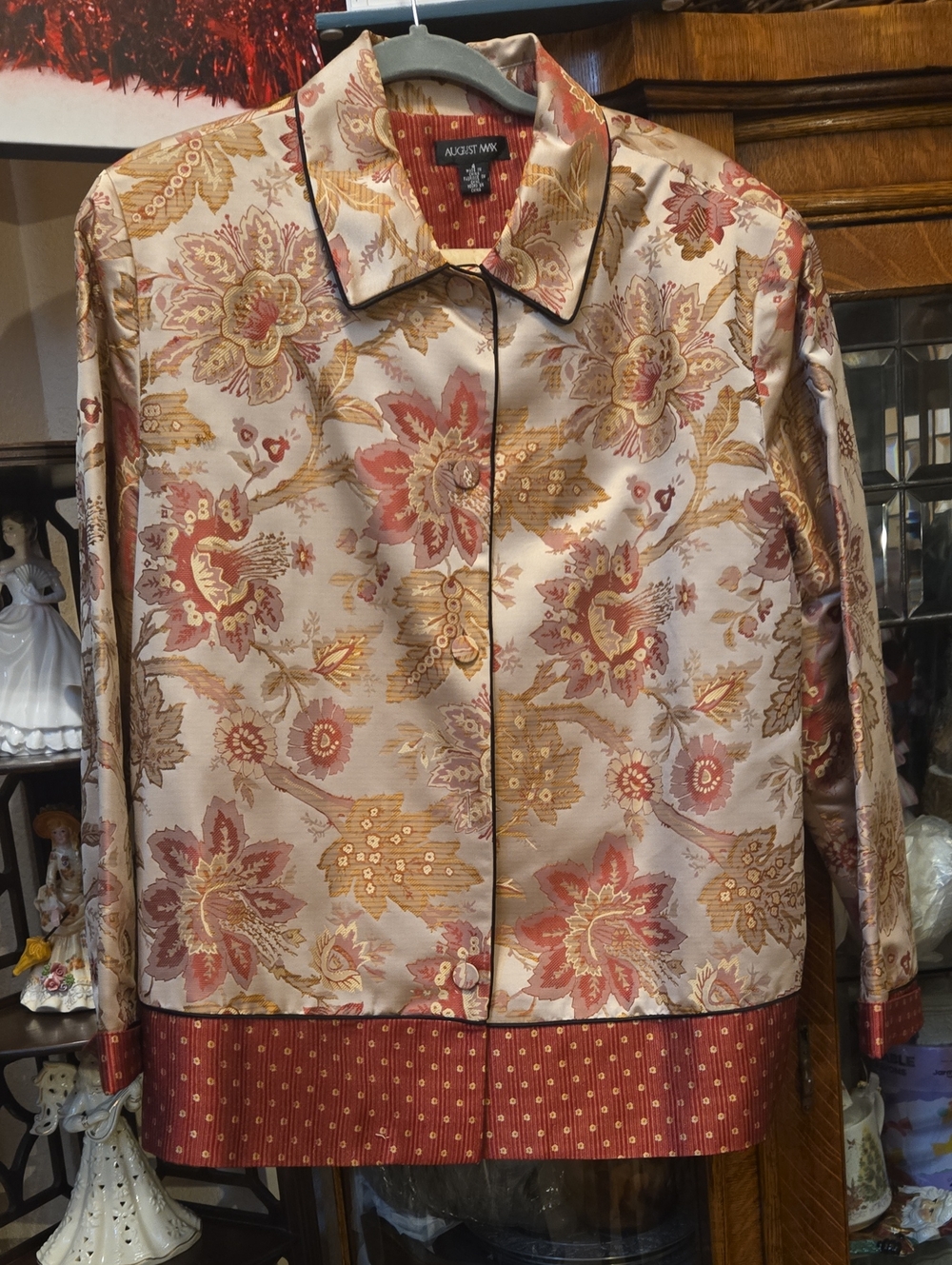 August Max Floral Brocade Jacket in Cream, Gold & Rust 4 Or 22